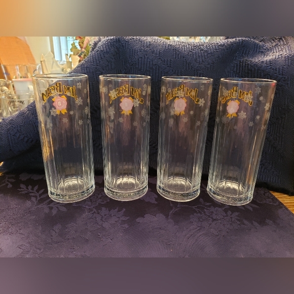 New Set of 7 JIM BEAM SNOWFLAKES HIGHBALL GLASSES - Picture 8 of 12